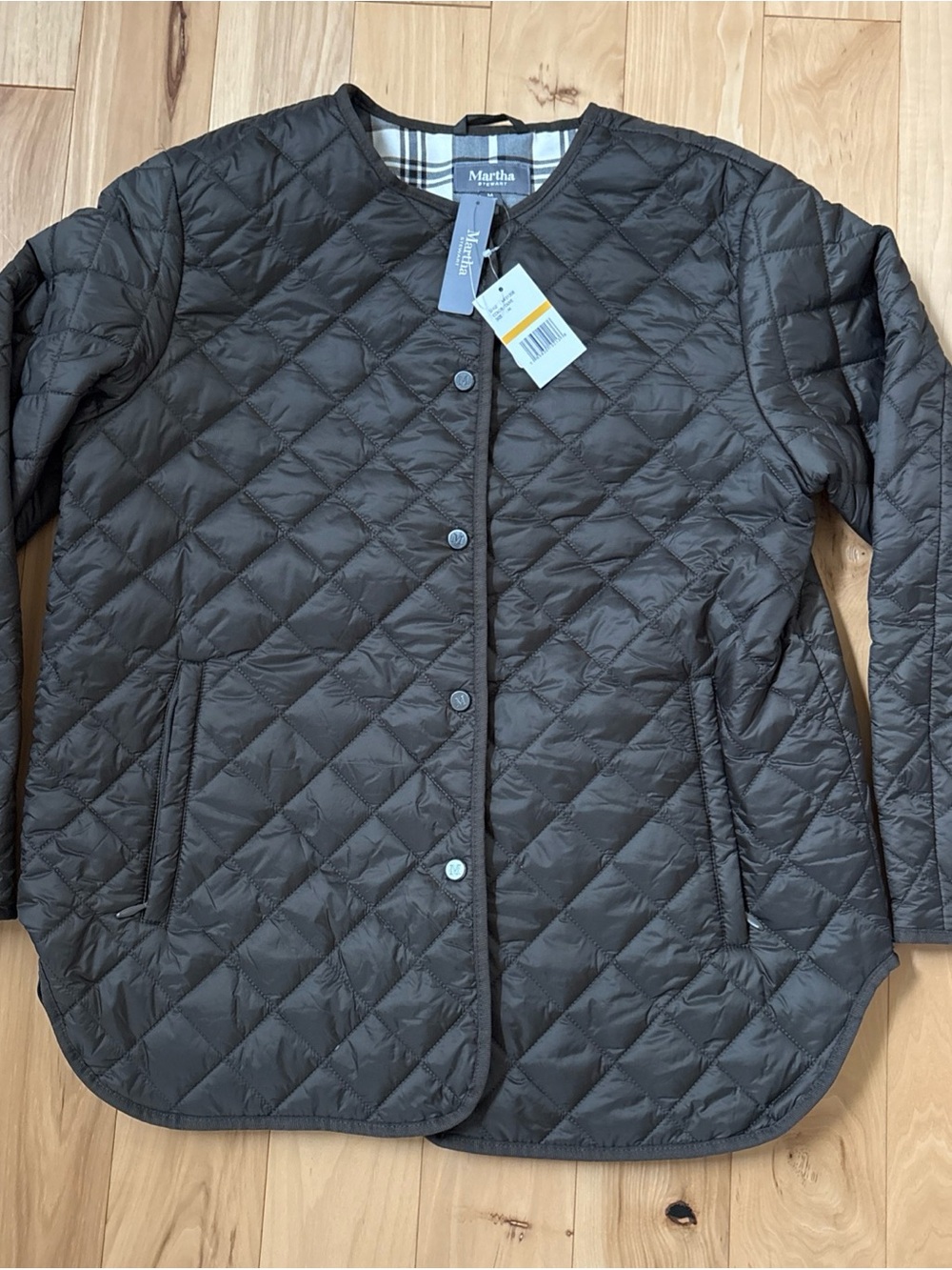 New Martha Stewart Quilted Olive Lightweight Barn Field Jacket Sz. M
